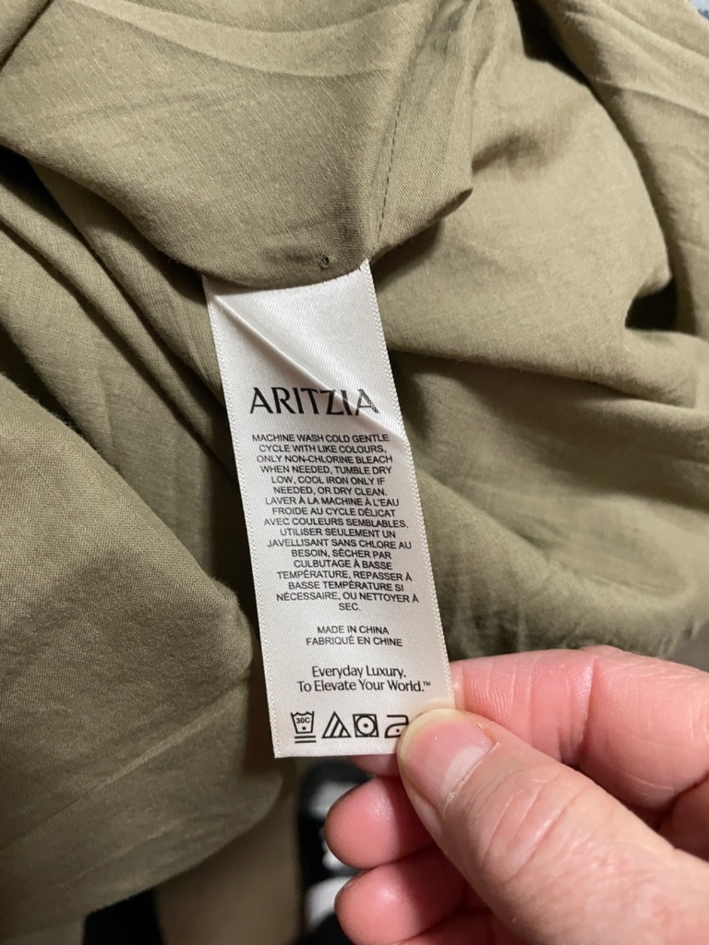 Aritzia Babaton Olive Strapless Midi Dress Size Large - Picture 9 of 10